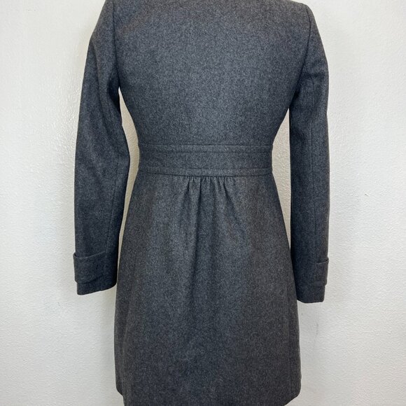 J. Crew Womens Size 00 Wool Skirted Dress Coat Tan Brown Button EUC - Picture 3 of 9
